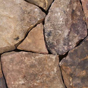Close-up of rust and tan Shawnee Mountain fieldstone texture
